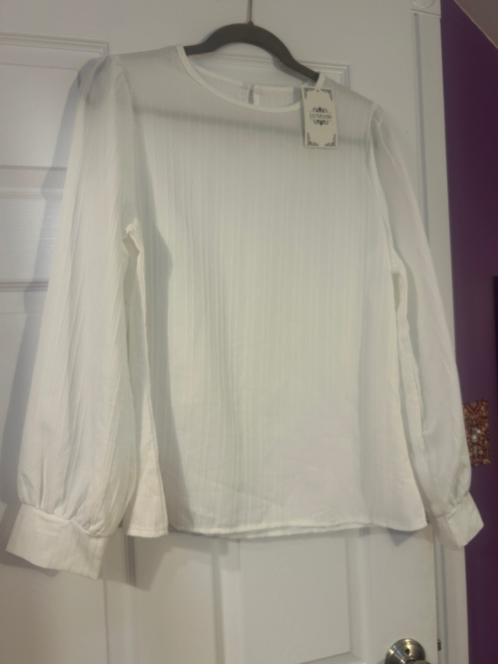 NWT La mode White Blouse PTP 20